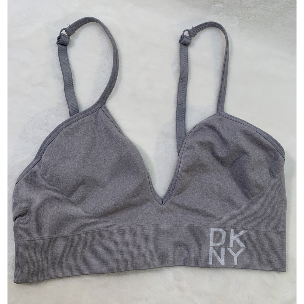 DKNY  Women's Bra Seamless  Rib Knit  Everyday Comfort  Size Small  S  Gray NWOT